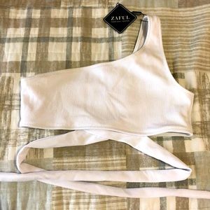 ZAFUL one shoulder crossbody swim top